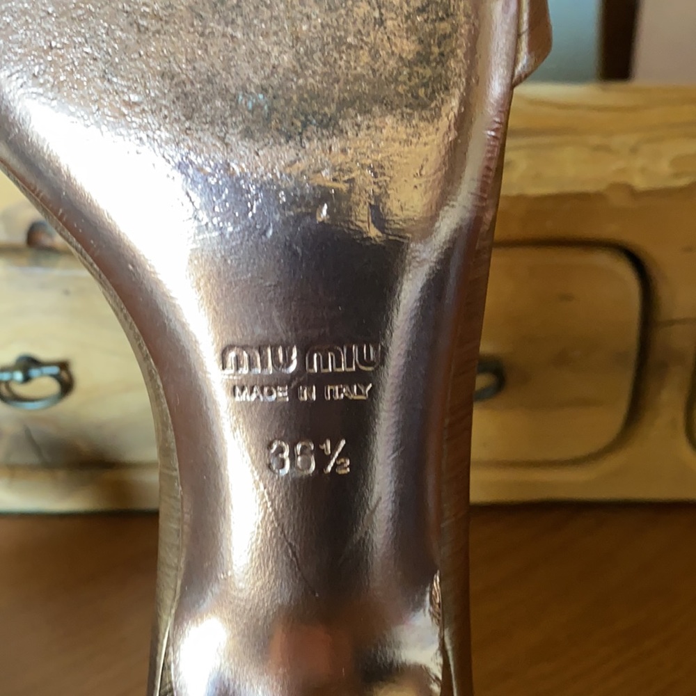 Miu Miu Bronze Jeweled Sandals - Picture 8 of 8